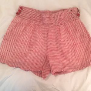Red and White Striped Shorts